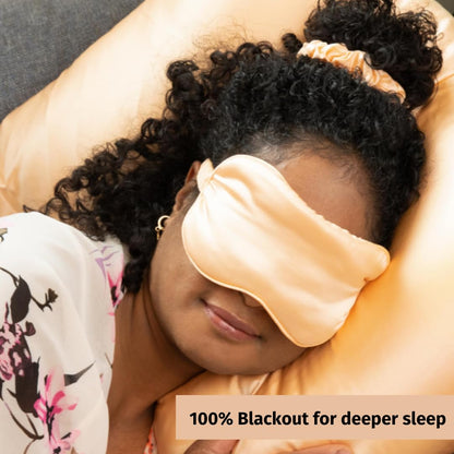 BLACKTRAVELBOX 100% Mulberry Silk Luxurious Mulberry Silk Weighted Eye Mask Pillow for Hair and Skin Health, Deep Sleep, Premium Grade 6A Silk, 600 Thread Count (Ocean Pearl)