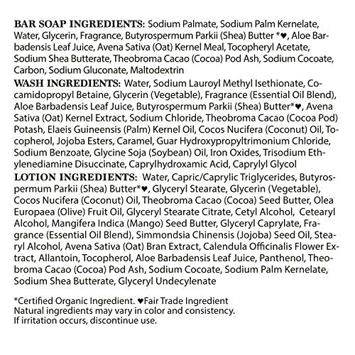 Nubian Heritage Bath and Body Kit Skin Care Products African Black Soap Cleansing and Soothing Pack of 3