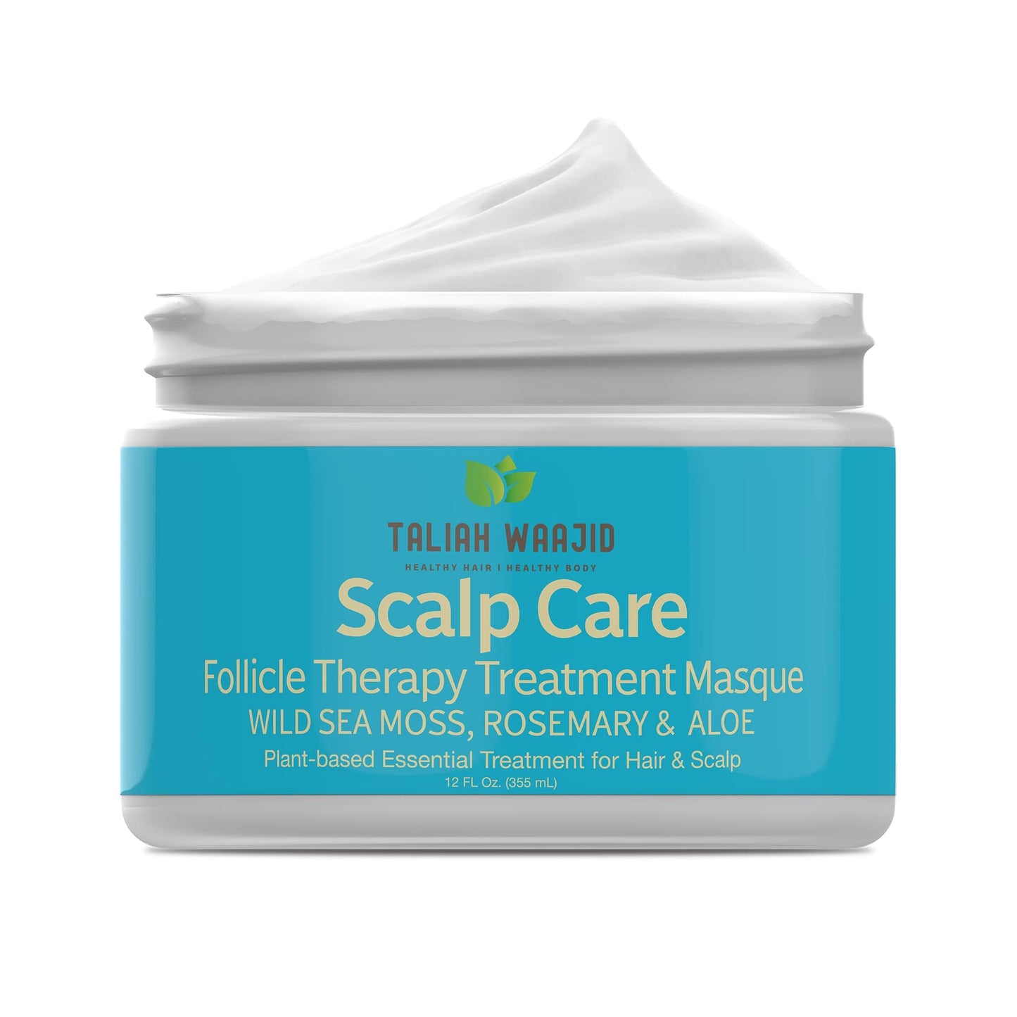 Taliah Waajid Scalp Care Follicle Therapy Treatment Masque | Plant-Based Hair & Scalp Treatment | Wild Sea Moss, Rosemary & Aloe to Restore Moisture and Strengthen Hair - 12oz (V104)