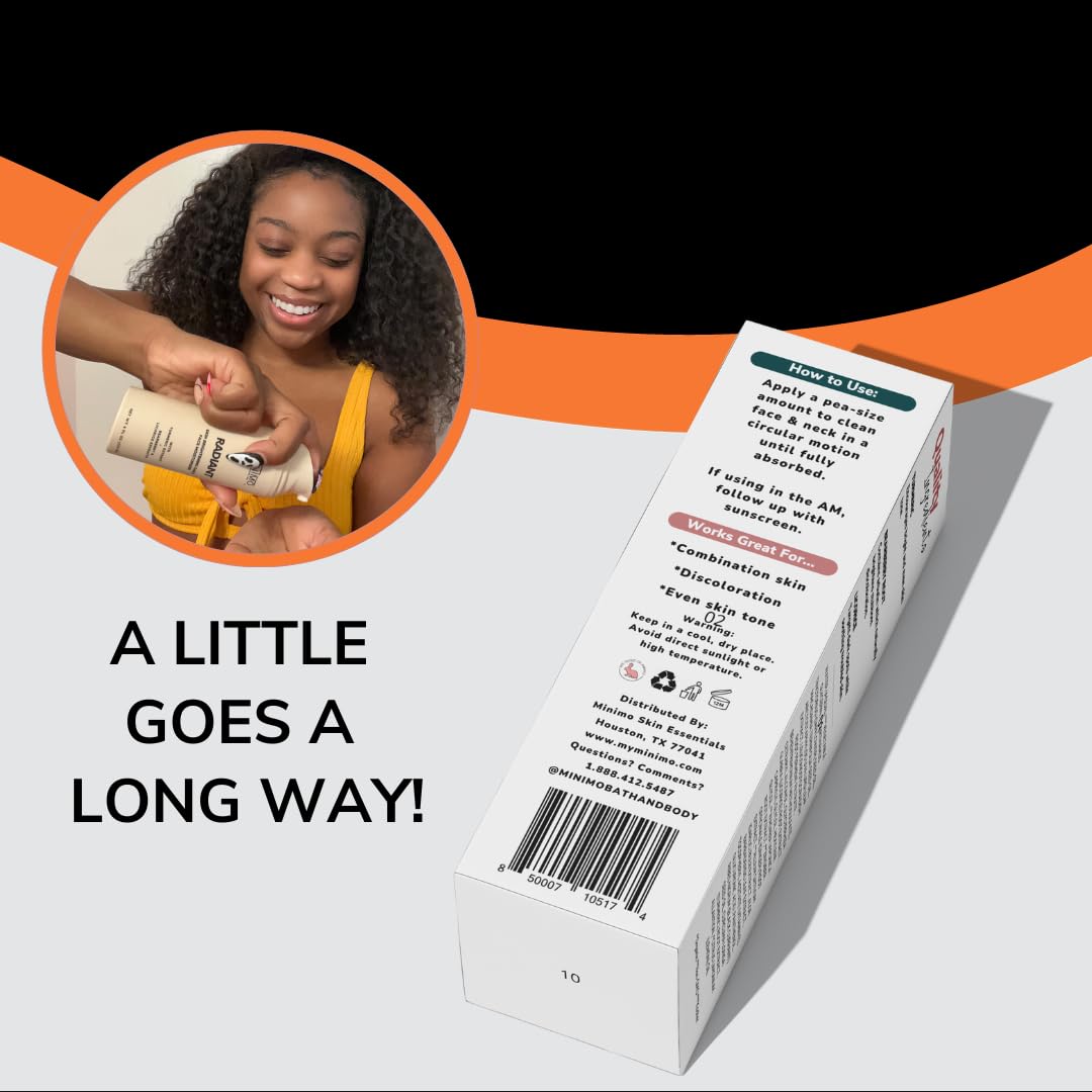 Minimo Radiant Brightening Daily Face moisturizer for Women | Naturally brightens skin discoloration and hyper-pigmentation |Best face moisturizer for women |face sunscreen moisturizer for oily skin