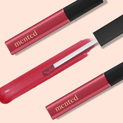 Mented Cosmetics Lip Gloss Bundle | Vegan, Paraben-Free, Cruelty-Free Gloss Topper | Long Lasting and Moisturizing Lipgloss (#1 Cran & Berry Me)