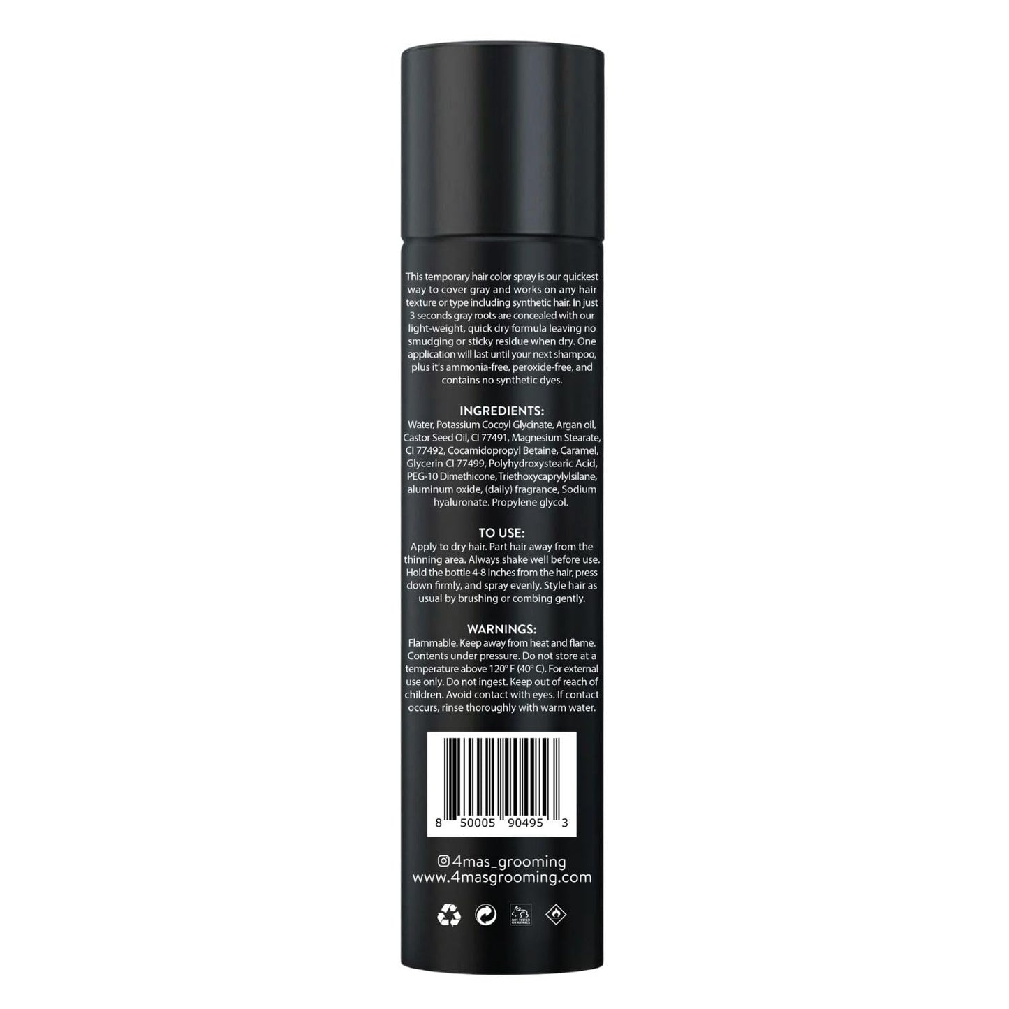 4MAS Temporary Hair Color Spray (Black)