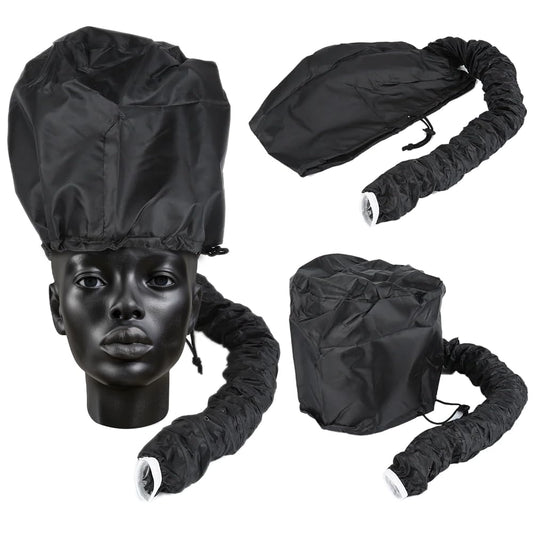 Locsanity Dreadlock Loose Natural Hair Bonnet Dryer Attachment Quick Drying Cap - Black or Purple (Black)
