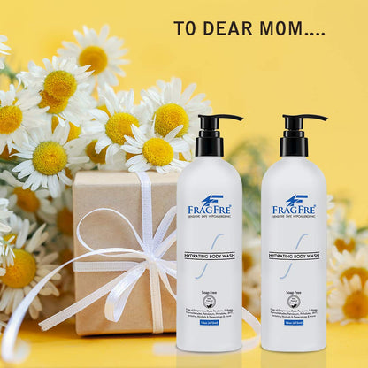 FRAGFRE Sensitive Skin Body Wash 16 oz - Paraben Free Sulfate Free Body Cleanser - Hypoallergenic for Delicate and Flaky Skins - Natural Cucumber for Hydration - Vegan Gluten Free Cruelty Free