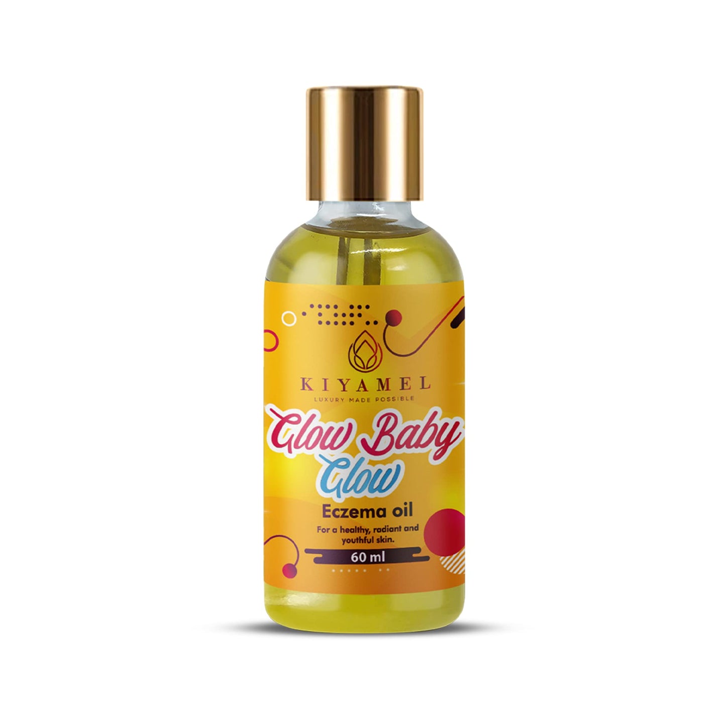 KIYAMEL | Glow Baby Glow Eczema Relief Oil - High-Performing Moisturizer for Babies with Mild to Severe Eczema, Scars, & Dark Patches left due to Eczema, Mosquito bites & Problematic Skin Conditions