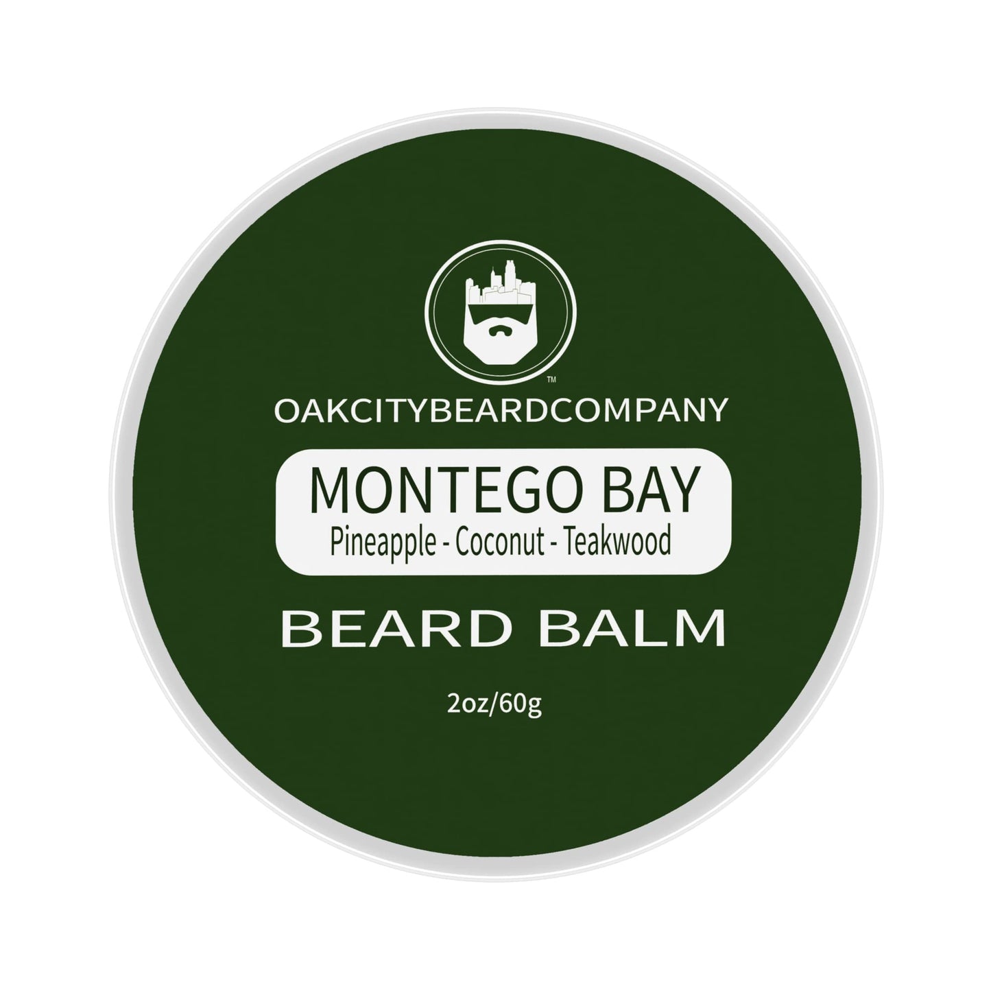 Oak City Beard Company - Montego Bay - 2 Ounce - Beard Balm - Pineapple - Coconut - Teakwood - Beard Conditioner