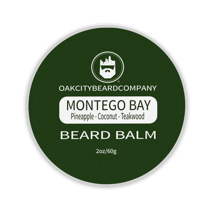 Oak City Beard Company - Montego Bay - 2 Ounce - Beard Balm - Pineapple - Coconut - Teakwood - Beard Conditioner
