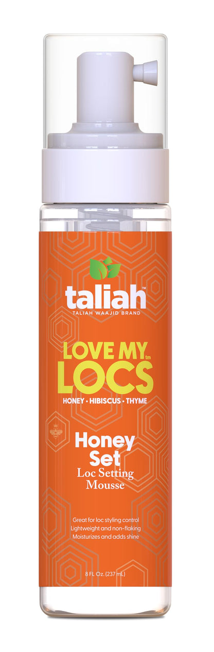 Taliah Waajid Love My Locs Honey Set Loc Hair Mousse (8oz) - Firm Hold, Natural Ingredients, Alcohol Free, Sulfate Free, Paraben Free