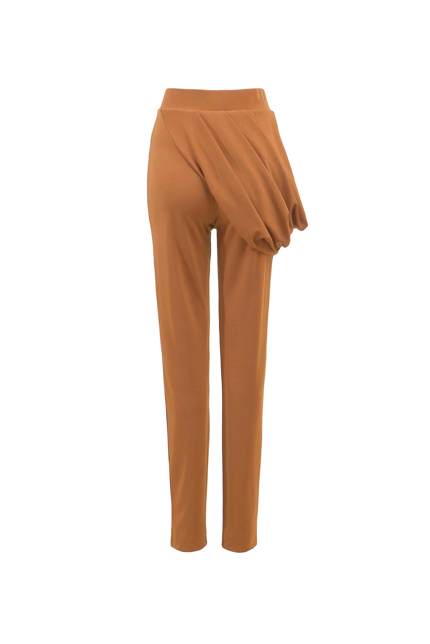 Pantora Women's LeShaun Draped Pencil Pant, Brown, Large