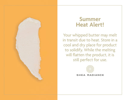 Shea Radiance P.U.R.E. Whipped Shea Butter with Colloidal Oatmeal - Whipped Body Butter Blended with Skin Soothing Oatmeal & Moisturizing Rice Bran Oil | Unscented (5 oz)