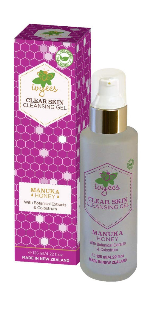Manuka Honey and Manuka Oil Clean without Soap Ivyees Clear Skin Cleansing Gel 4.22 OA Tightens Pores, Paraben and Mineral Oil Free