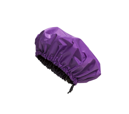 Glow by Daye Satin Lined Shower Cap, Adjustable and Waterproof with Satin Interior for Hair Protection, Large, Purple Rain