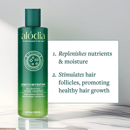 ALODIA Nourish & Hydrate Creme' Shampoo - 8 oz - Low Lather & Nut-Free Clarifying Shampoo for Build Up with Avocado & Peppermint Oil - Removes Dirt, Sweat & Product Build-up - For All Hair Types