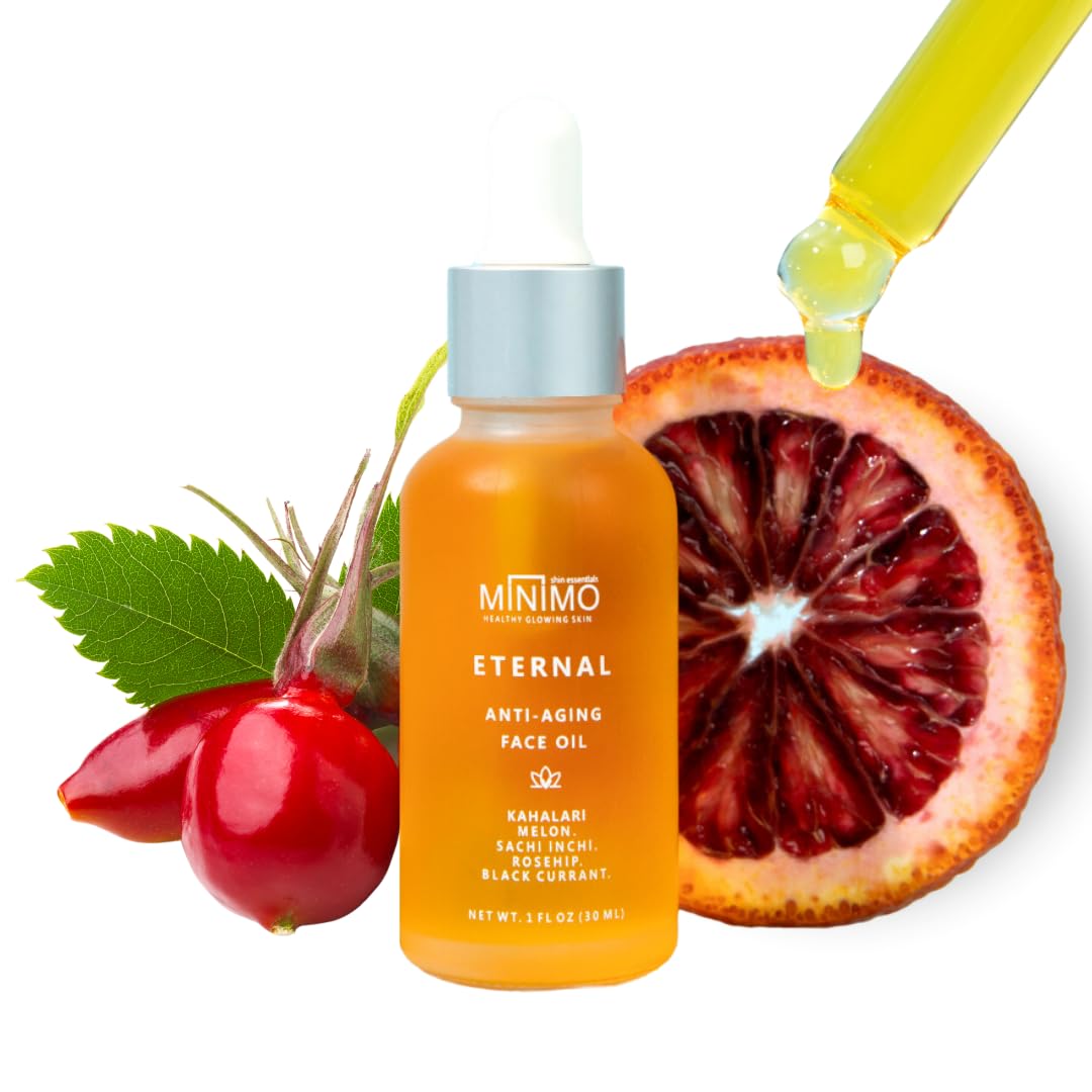 Minimo Skin Essentials Vitamin C Glow Face Oil – Facial Oil Instantly Nourishes | Vitamin C face Oil for glowing Radiant skin | Eternal Concentrated Lightweight Youth Enhancing Daily Face Oil - 1 oz