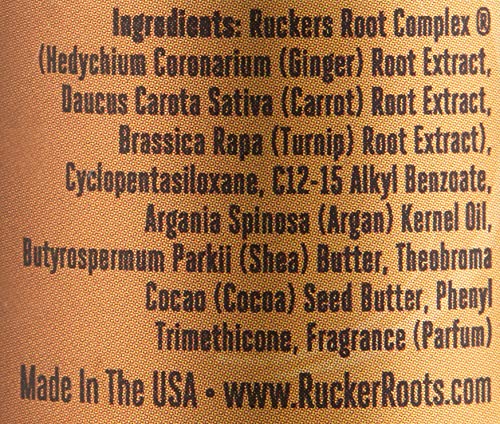 Rucker Roots Anti - Frizz Silkening Growth Serum |Ginger, Turnip, Carrot Root Oils| Promotes Growth