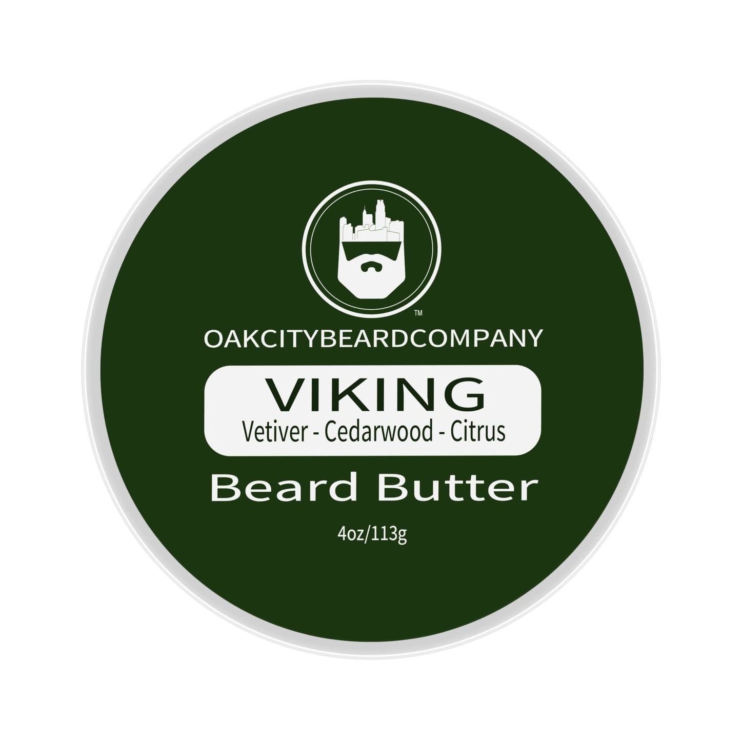 Oak City Beard Company - Viking - 4 Ounce - Beard Butter - Vetiver - Cedarwood - Citrus - Woodsy Fresh Scent! - Beard Conditioner -