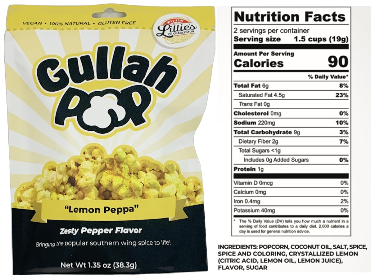 Lillie's of Charleston Gullah Pop 3 Flavor Variety, Healthy Artisanal Popcorn Snacks, Gluten Free, 1.1-1.35 Ounce Bags (Pack of 3)