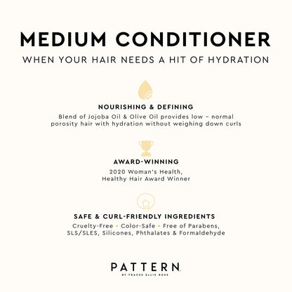 PATTERN Beauty by Tracee Ellis Ross Medium Conditioner - Hydration & Slip for Curly Hair 3a-4a, 13 Fl Oz