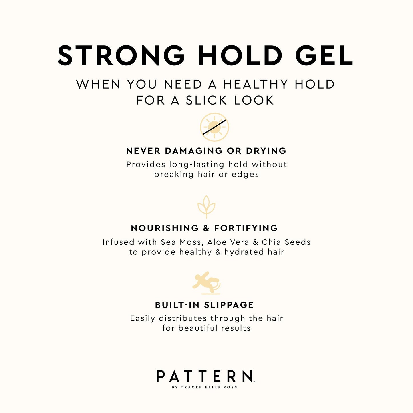 PATTERN Beauty by Tracee Ellis Ross Strong Hold Gel, 3 Fl Oz, Great for Curlies, Coilies and Tight-Textured Hair, 3a to 4c