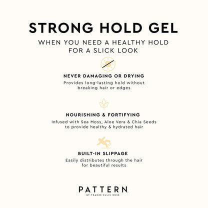 PATTERN Beauty by Tracee Ellis Ross Strong Hold Gel, 3 Fl Oz, Great for Curlies, Coilies and Tight-Textured Hair, 3a to 4c