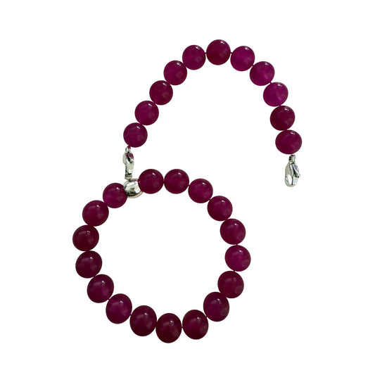 Locsanity Interlocking, Sisterlock, Dreadlock, Crochet Tool Bracelet Holder, Pink Beads (Dark Fuchsia)