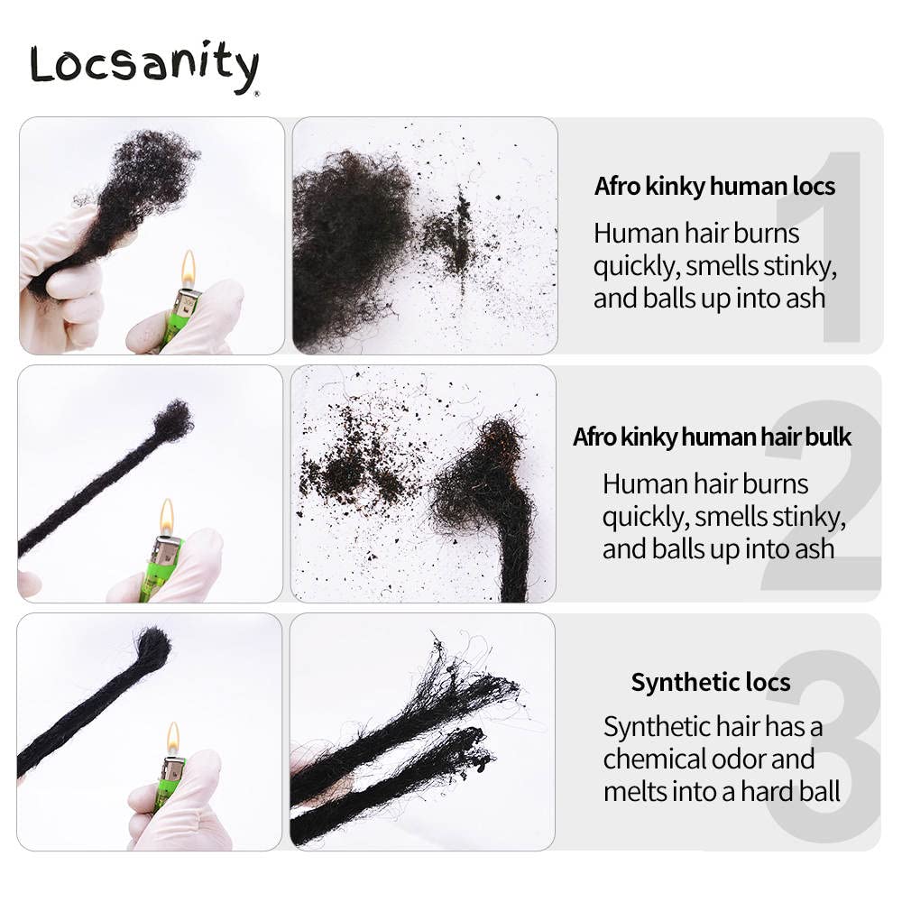 Locsanity Afro Kinky 100% Bulk Natural Human Hair - Braiding Hair for Dreadlocks, Loc Repair, Dreadlock Extensions, Twists, Braids - 8 Inches Long, 1 Oz - #27