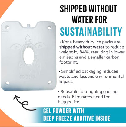 Kona Large Reusable Ice Packs for Coolers – Cooler Ice Packs with Turtle Design for Long-Lasting Cold, Freezer Packs, Ice Packs Cooler – Ideal for Camping, Travel, and Lunchboxes (Set of 4)