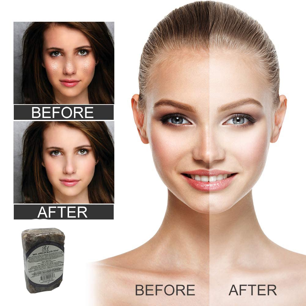 RA COSMETICS 100% Natural African Black Soap Bar 1lb