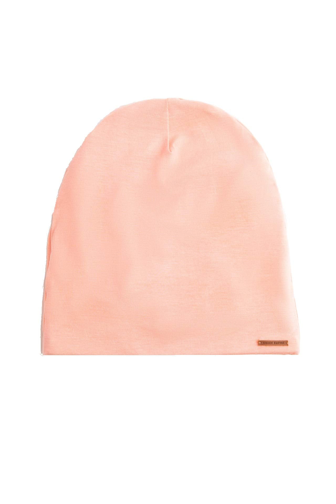 Grace Eleyae GE Women's Adjustable Satin Lined Sleep Cap Slap Hair Care Beanie Hat, Coral