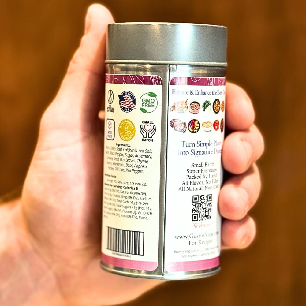 Everything But The Roast Seasoning | Gourmet Seasoning | Artisanal Spice Blend | All Natural | Non GMO | Hand Crafted | Made In USA | 5.0 oz (142g) | Small Batch | Bougie BBQ | Gustus Vitae | Arrives In Gift Tube | #556