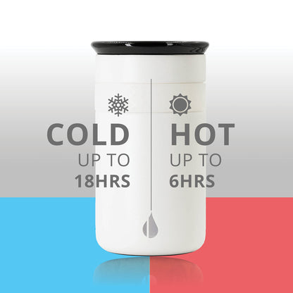 Elemental Artisan Insulated Tumbler, Triple Wall Coffee Travel Mug, Reusable Stainless Steel Coffee Tumbler with Ceramic Lid, Thermal Coffee Cups for Hot (6 Hrs) & Cold (18 Hrs), 12oz - Matte White