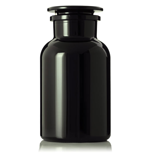 Artanis Home 1 Liter (34 fl oz) Black Ultraviolet All Glass Airtight Smell Proof Apothecary Jar for Coffee, Tea, Dried Goods, Herb Storage | Vintage Style Glass Jar with Glass Lid for Kitchen