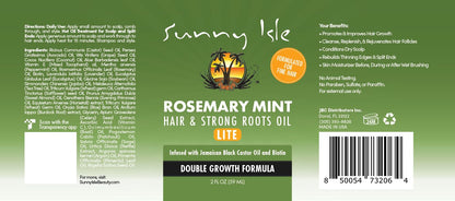 Sunny Isle Rosemary Mint Hair and Strong Roots Oil Lite 2oz, Pomade-To-Hair-Oil 5oz Bundle | For Light, Thin Hair | Infused with Biotin & Jamaican Black Castor Oil