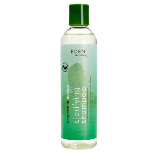 EDEN BodyWorks Peppermint Tea Tree Clear Clarifying Shampoo for Oily Hair, Dry Hair, Curly Hair - Scalp Cleansing Shampoo for Build Up & Dandruff - Paraben & Sulfate Free - 8 oz.