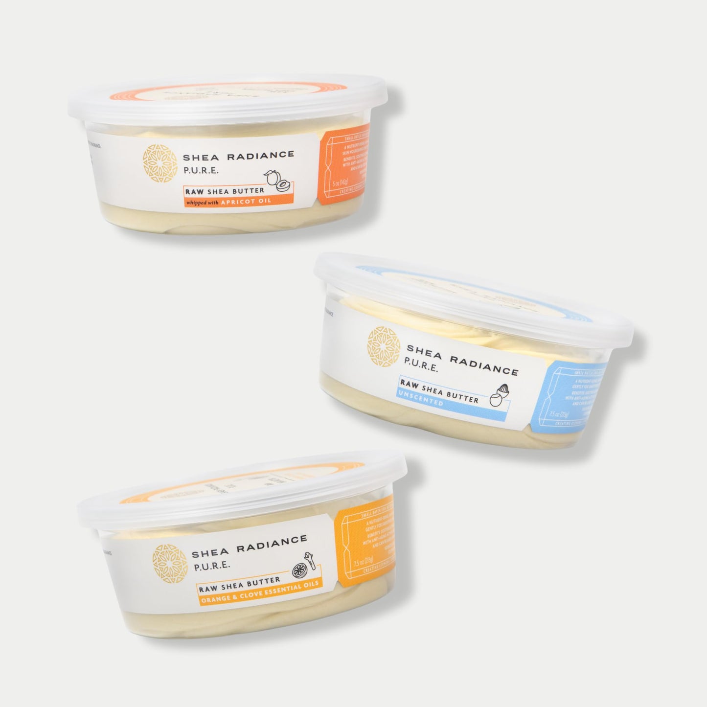 Shea Radiance P.U.R.E Raw Shea Butter |100% Natural & Unrefined Body Butter | Soothes, Softens, & Increases Collagen | Long Lasting Moisture | Moisturizer for Sensitive Skin | Orange & Clove (7.5 oz)