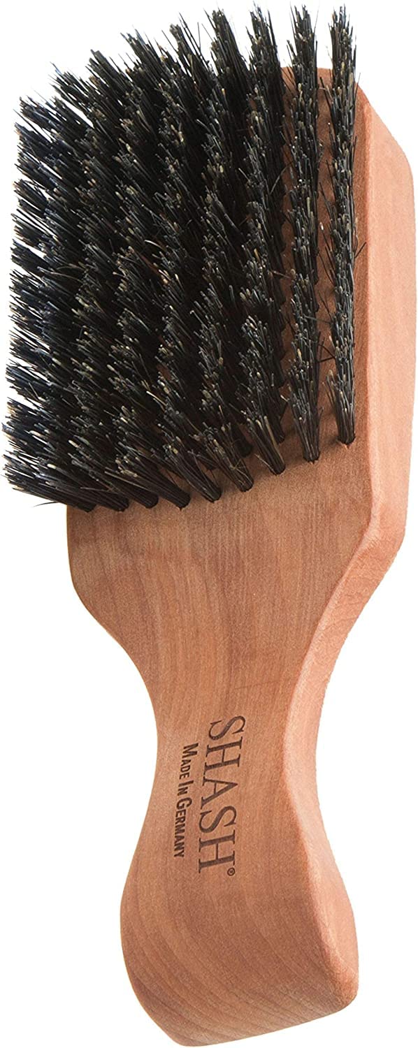 SHASH Since 1869: Handmade in Germany - The Go-To 100% Boar Bristle Hair Brush for Thin to Normal Hair | Naturally Conditions, Improves Texture, Exfoliates, and Stimulates the Scalp