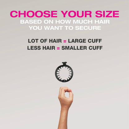 PuffCuff | Mini 2.5" Hair Clamps | For All Natural Thick, Curly, Kinky, Textured, Locs, or Braided Hair | Painless, Damage-Free Styling Tool | Black | 3 Pieces