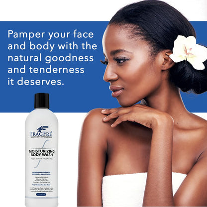 FRAGFRE Moisturizing Body Wash 16 oz: Gentle Body and Facial Cleanser - Sulfate-Free and Fragrance-Free - Suitable for Normal, Oily, Dry, and Sensitive Skin Types - Vegan, Gluten-Free, and Cruelty-Free - Unscented and Hypoallergenic (1 Pack 16 oz)