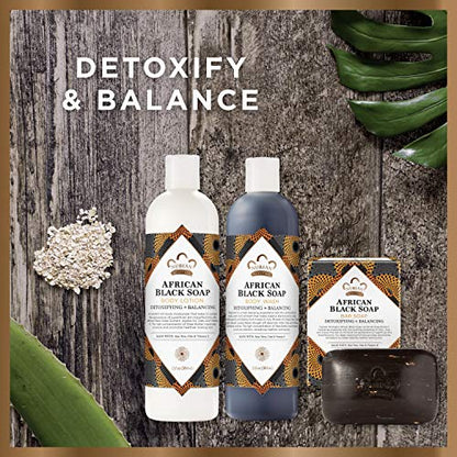Nubian Heritage Bath and Body Kit Skin Care Products African Black Soap Cleansing and Soothing Pack of 3