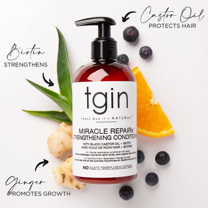 tgin The Growth Package: MRx Strengthening Shampoo and Conditioner, MRx Protective Leave In Conditioner, MRx Anti-Breakage Serum - Gift Set - For Damaged Hair - Repair - Protect - Restore