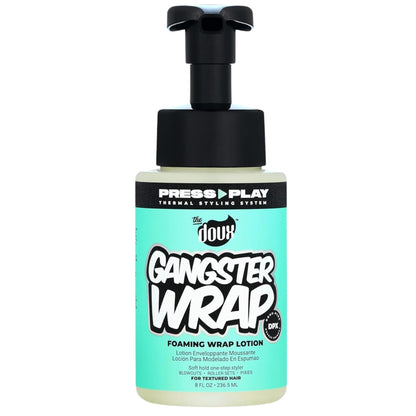 The Doux GANGSTER WRAP Foaming Wrap Lotion - Mousse for Curly Hair - One-Step Styler for Blowouts, Roller Sets, and Pixies