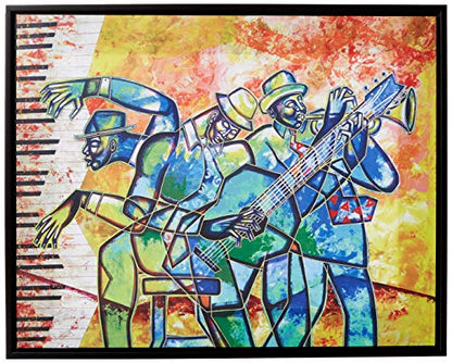 Shades of Color Funky Interlude Framed Canvas Art, 19.625 x 15.625 inches (FCA157), Multicolor