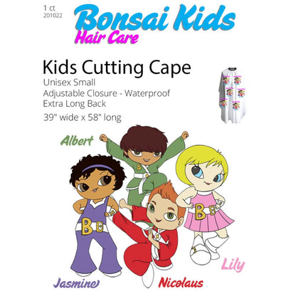 Bonsai Kids Haircut Cape - Kids - Toddlers - Children | Water Resistant Adjustable Neck Closure - Home and Salon