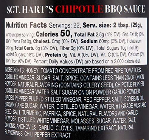 SGT. Hart’s BBQ Sauce, Original, Chipotle, & Habanero Flavors - Trio Pack - 22.04 OZ Each