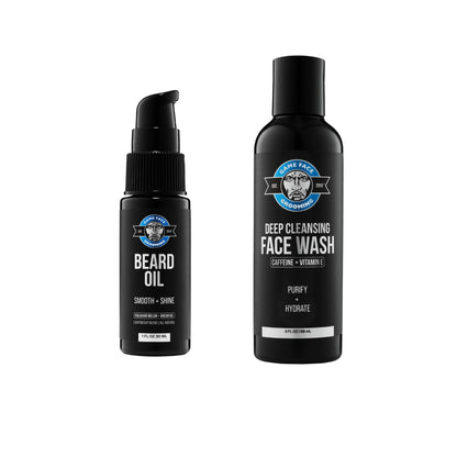 Game Face Grooming Face Care Package - Our Cleansing Face Wash and Beard Oil Bundle | Purify and Hydrate Your Skin