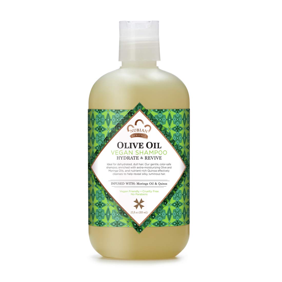 Nubian Heritage Shampoo for Dry Hair Olive Oil Hydrate and Revive 12 oz
