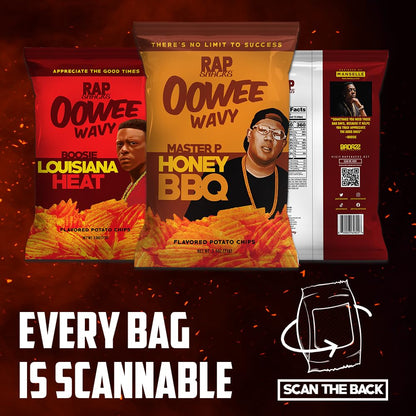 Rap Snacks Master P Honey BBQ Wavy Potato Chips 2.5 Oz Bags - Pack of 12