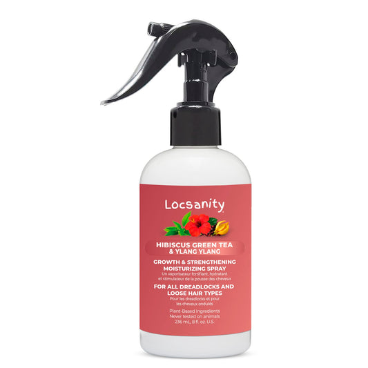 Locsanity Hibiscus Green Tea Hair Growth Spray for Dreadlocks and Loose Hairstyles Hair Care Treatment – Loc Moisturizer for Thicker, Fuller, Longer Hair (8oz)