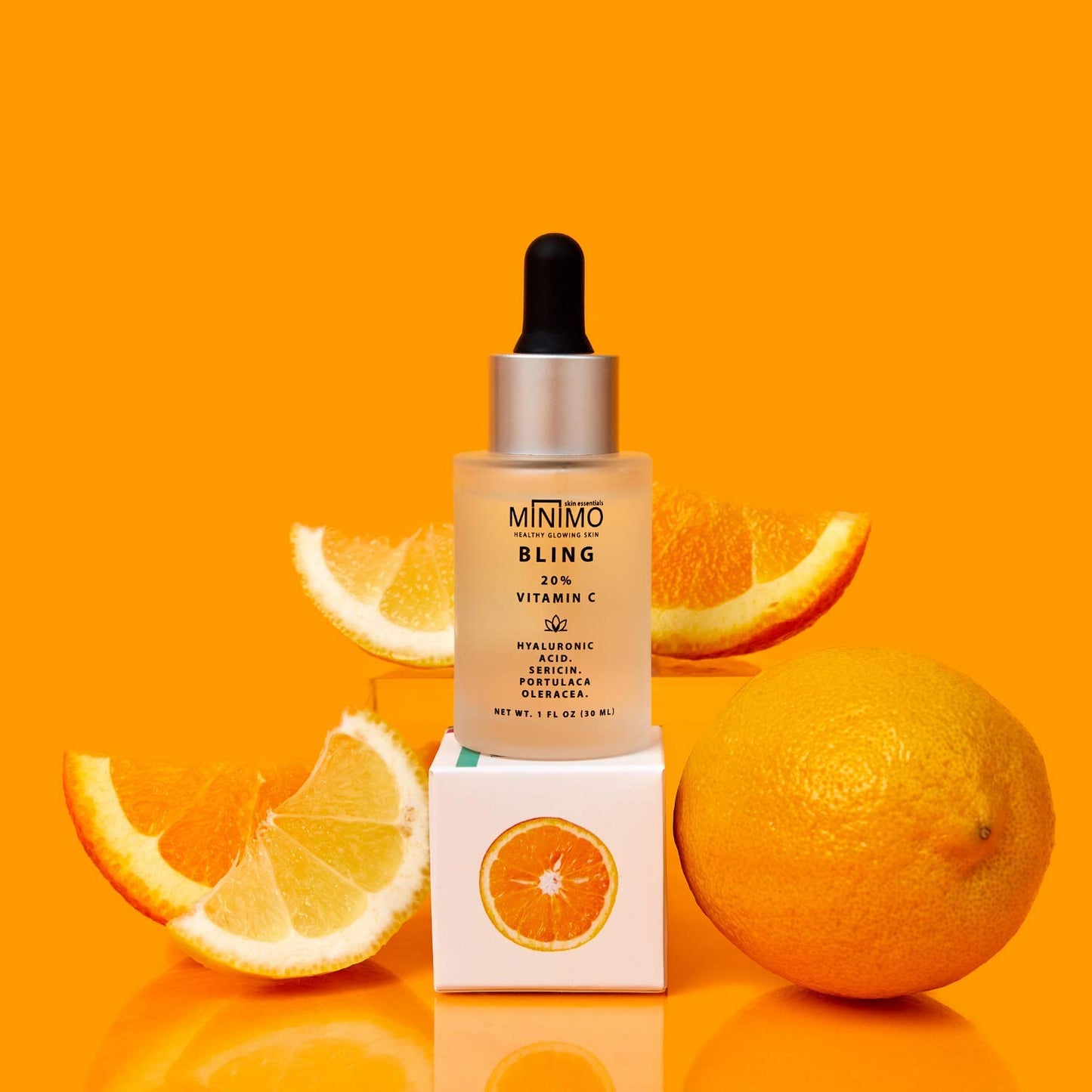 Minimo Skin Essentials Bling Vitamin C face Serum | Anti Aging and Skin Brightening Serum | Facial Serum for Brightness and Moisturizing | Vitamin C Serum for face With 20% (1 oz) Travel Size