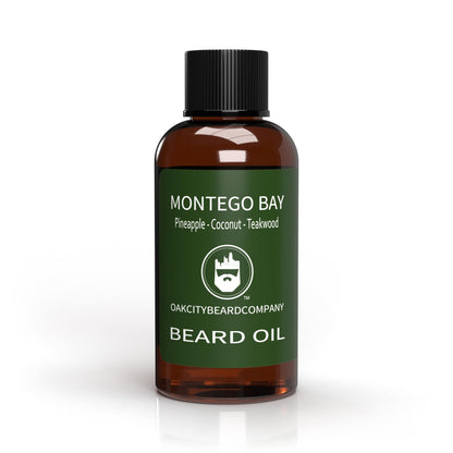 OakCityBeardCo. - Montego Bay - 2 Ounce - Beard Oil - Beard Conditioner - Pineapple - Coconut - Teakwood - Women Love this Scent!